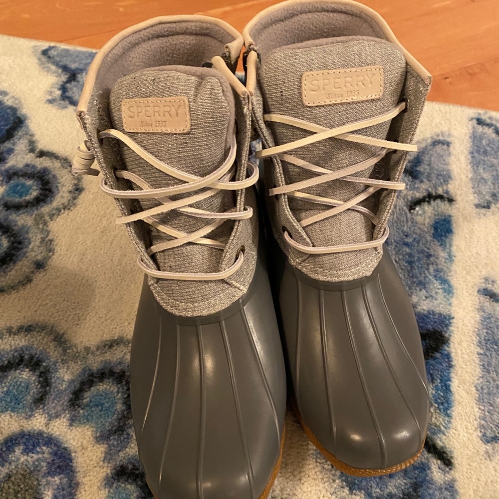 Sperry Rainboots Saltwater Metallic Grey